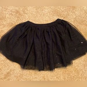 Black tulle & sparkly sequin girls skirt size S 6/6x